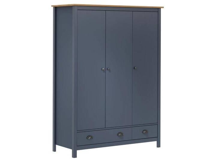 furnicato Kleiderschrank mit 3 Türen Hill Grau 127x50x170 cm Kiefernholz (1-St), grau, Grau von OTTO
