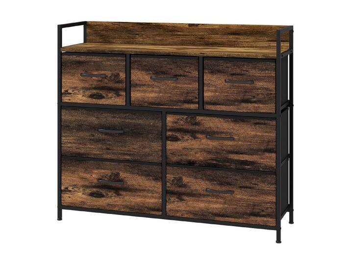 furnicato Kommode Kommode, Sideboard mit 7 Stoffschubladen, Industrial Design, Stahlrahm (1 St), braun von OTTO