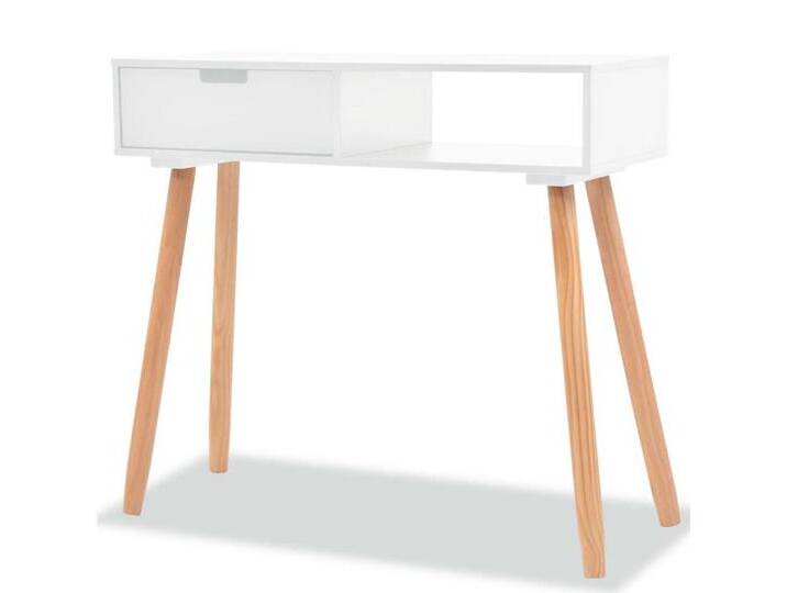 furnicato Konsolentisch Kiefernholz Massiv 80 x 30 x 72 cm Weiß (1-St), weiß von OTTO