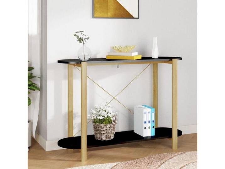 furnicato Konsolentisch Schwarz 110x38x75 cm Holzwerkstoff (1-St), schwarz, Schwarz von OTTO