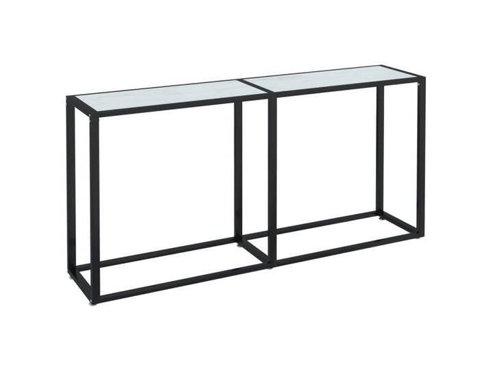 furnicato Konsolentisch Weiß Marmor-Optik 160x35x75,5 cm Hartglas (1-St), weiß von OTTO