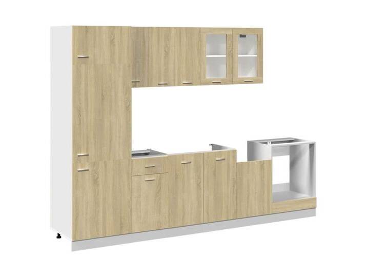 furnicato Küchenregal 8-tlg. Küchenschrank-Set Lyon Sonoma-Eiche Holzwerkstoff, 1-tlg., braun von OTTO