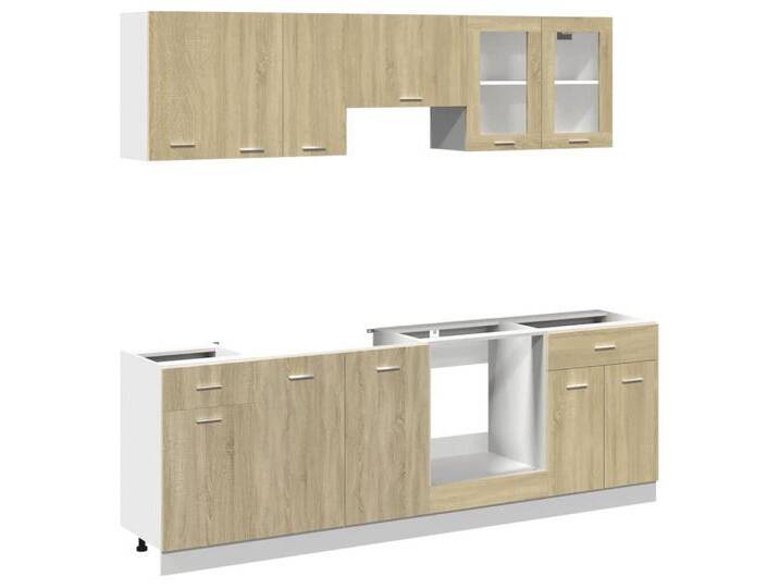 furnicato Küchenregal 8-tlg. Küchenschrank-Set Lyon Sonoma-Eiche Holzwerkstoff, 1-tlg., braun von OTTO