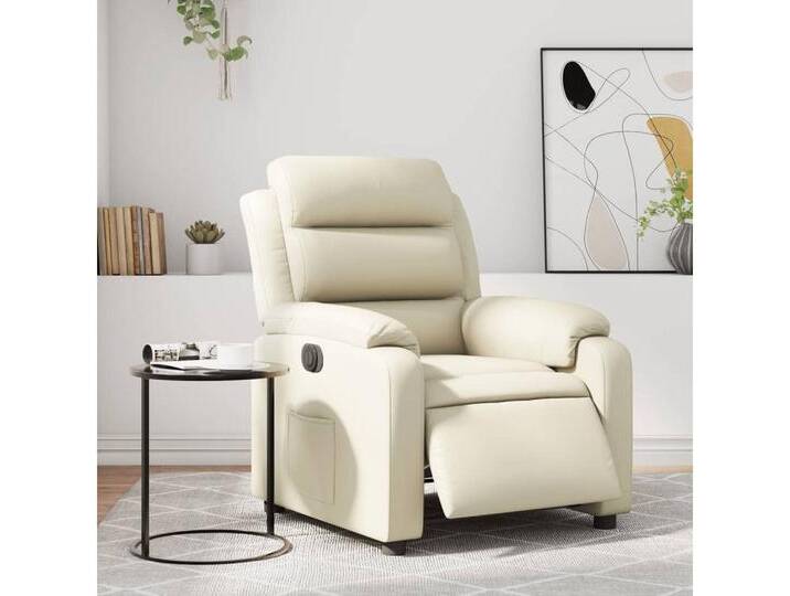 furnicato Massagesessel Relaxsessel Elektrisch Creme Kunstleder (1-St), weiß, Creme von OTTO