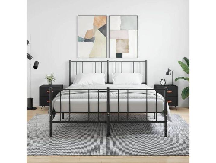furnicato Nachttisch Nachttische 2 Stk. Schwarz 40x35x47,5 cm Holzwerkstoff (1-St), schwarz, Schwarz von OTTO