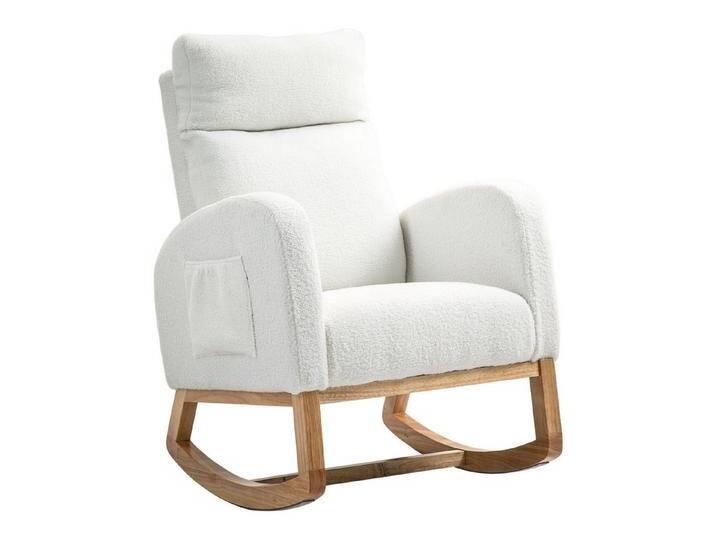 furnicato Schaukelstuhl Relaxsessel mit Polsterung, Holzrahmen, (1 St), weiß von OTTO