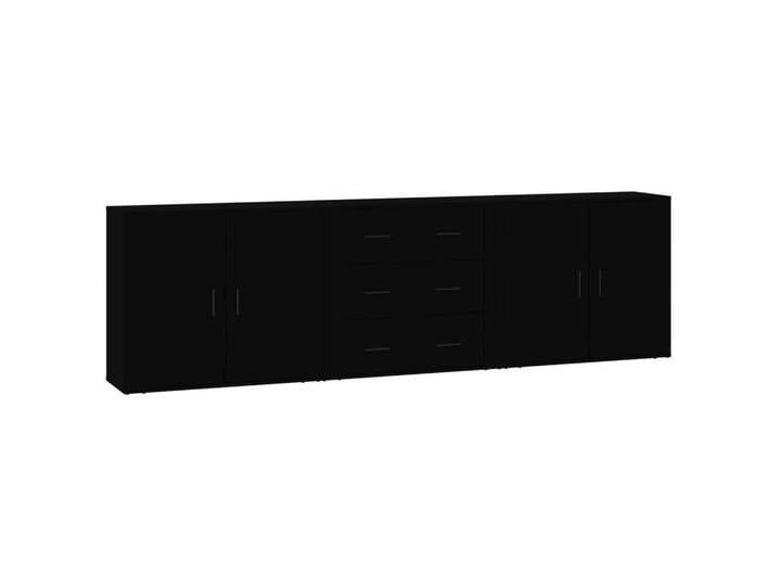 furnicato Sideboard Sideboards 3 Stk. Schwarz Holzwerkstoff (1 St), schwarz von OTTO