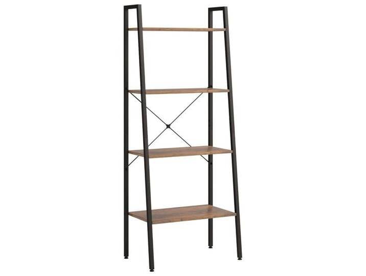 furnicato Standregal 4 Böden Dunkelbraun und Schwarz 56x35x140 cm, 1-tlg., braun, Holz, Braun von OTTO