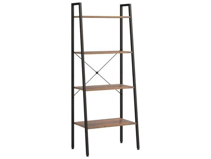 furnicato Standregal 4 Böden Dunkelbraun und Schwarz 56x35x140 cm, 1-tlg., braun, Holz, Braun von OTTO