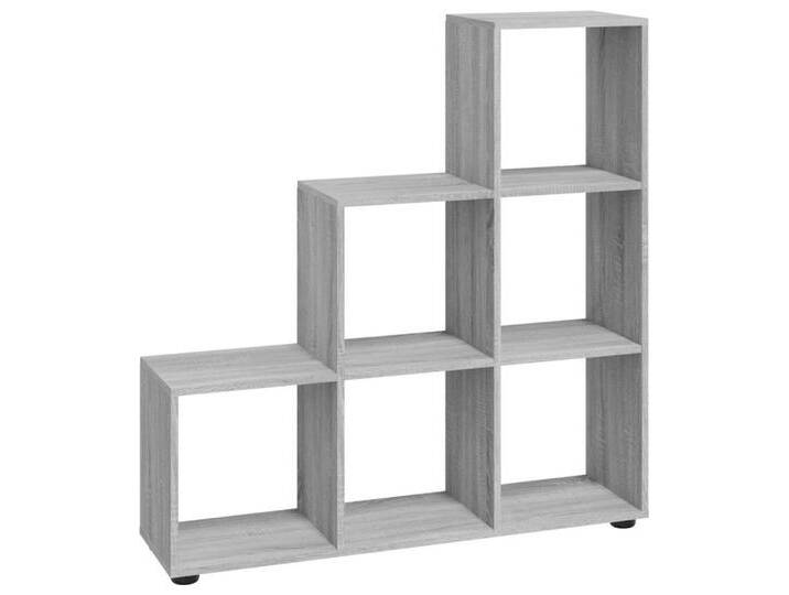 furnicato Stufenregal Treppenregal Grau Sonoma 107 cm Holzwerkstoff, 1-tlg., grau von OTTO