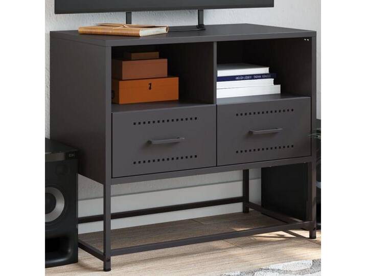 furnicato TV-Schrank Schwarz 68x39x60,5 cm Stahl (1-St), schwarz, Schwarz von OTTO