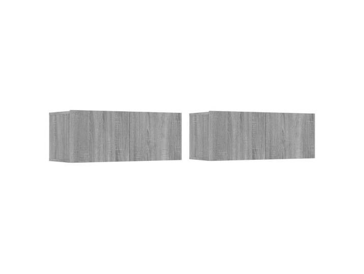furnicato TV-Schrank TV-Schränke 2 Stk. Grau Sonoma 80x30x30 cm Holzwerkstoff (1-St), grau, Grau von OTTO
