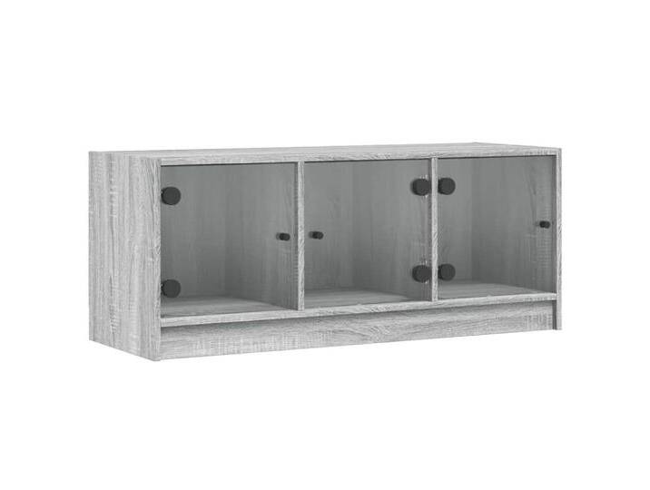 furnicato TV-Schrank mit Glastüren Grau Sonoma 102x37x42 cm (1-St), grau, Grau Sonoma von OTTO