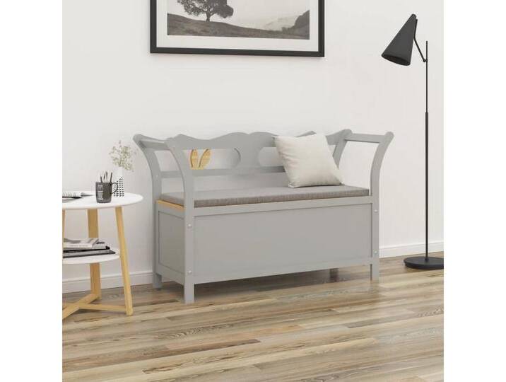 furnicato Truhenbank Sitzbank Grau 107x45x75,5 cm Massivholz Tanne (1-St), grau, Grau von OTTO