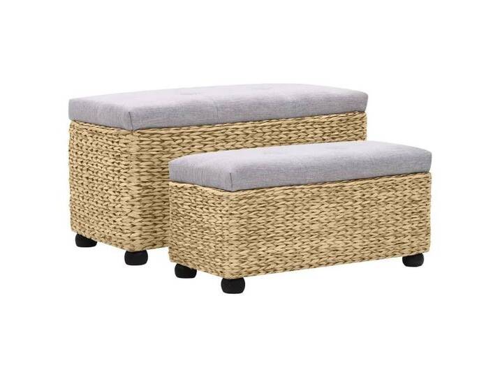 furnicato Truhenbank Sitzbank-Set 2-tlg. Seegras Grau (1-St), grau, Grau von OTTO