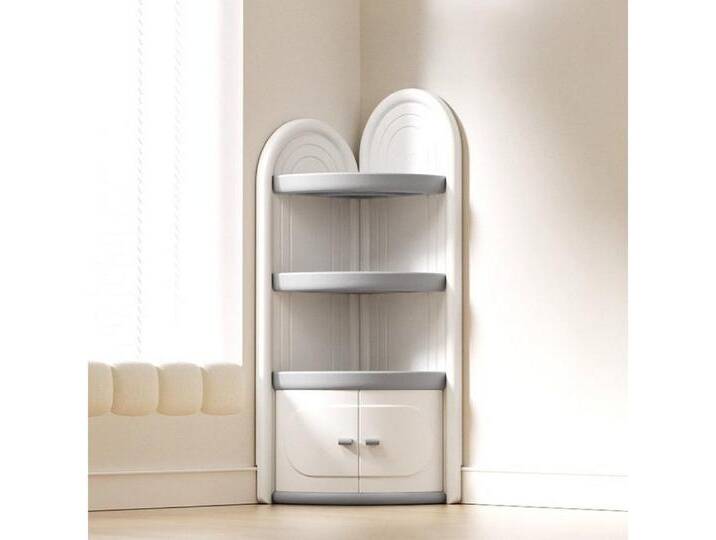 habeig Kinderregal Eckschrank für Kinderzimmer, Weiß-Grau, 138cm Höhe, Türen, abgerundete Kanten, Aussparung für Fussbodenleiste, weiß habeig Kinderregal Eckschrank für Kinderzimmer, Weiß-Grau, 138cm Höhe, Türen, abgerundete Kanten, Aussparung für Fussbodenleiste, weiß von OTTO