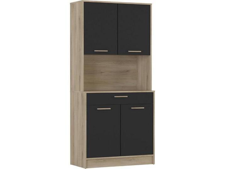 habeig Küchenbuffet Küchenregal Küchenschrank Eiche Küchenmöbel Singleküche 176x84cm besonders schwere und robuste Ausführung, schwarz, Schwarz-Eiche habeig Küchenbuffet Küchenregal Küchenschrank Eiche Küchenmöbel Singleküche 176x84cm besonders schwere und robuste Ausführung, schwarz, Schwarz-Eiche von OTTO