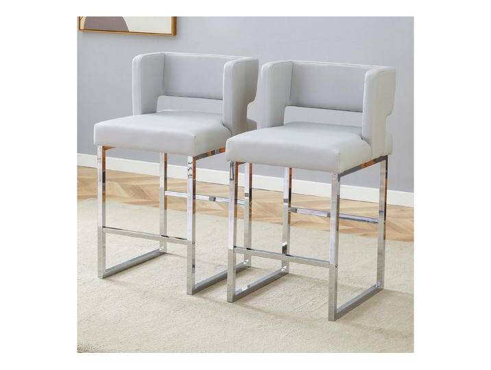 i@home Bistrostuhl 2-Pack-Barstühle im nordischen Stil mit modernem quadratischem Design (2er-Set), Leicht zu reinigen, grau von OTTO