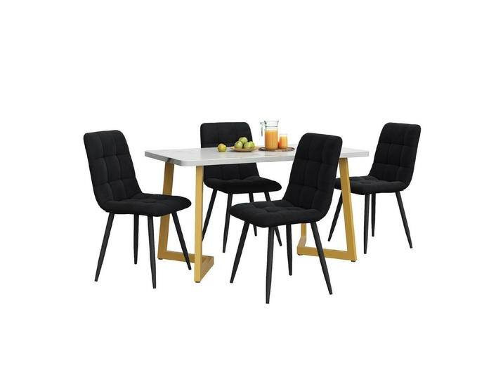 i@home Essgruppe Rechteckiger Esstisch Moderner Küchentisch Set mit 4 Stühlen, (5er-Set, 117cm Esstisch mit 4 Stühlen Set), schwarz Stuhl, schwarz von OTTO