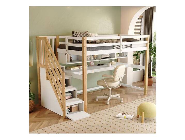 i@home Hochbett Multifunktions-Kinderhochbett mit Schreibtisch & Treppe, 90x200 cm Multifunktionales Hochbett mit Schreibtisch und Stauraum i@home Hochbett Multifunktions-Kinderhochbett mit Schreibtisch & Treppe, 90x200 cm Multifunktionales Hochbett mit Schreibtisch und Stauraum von OTTO