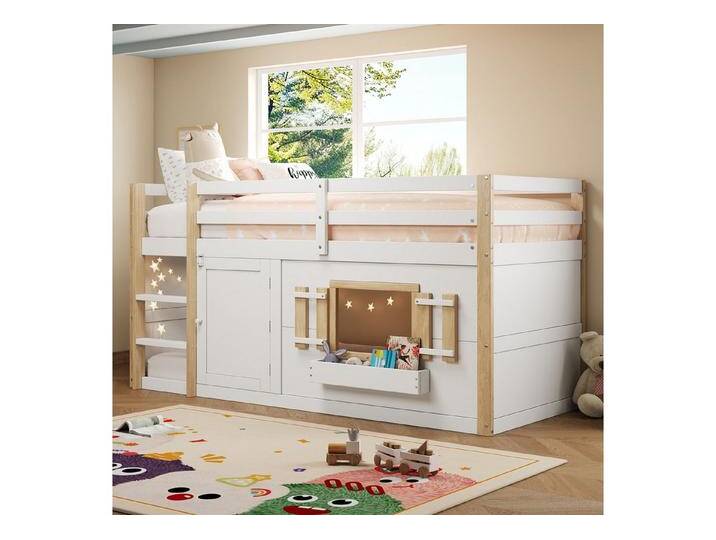 i@home Kinderbett Kinderbett,Etagenbett,Hochbett,Kinderbett mit Leiter (unterbaubar zur Spielfläche, ohne Matratze, weiß, Kombinationsprodukt) von OTTO