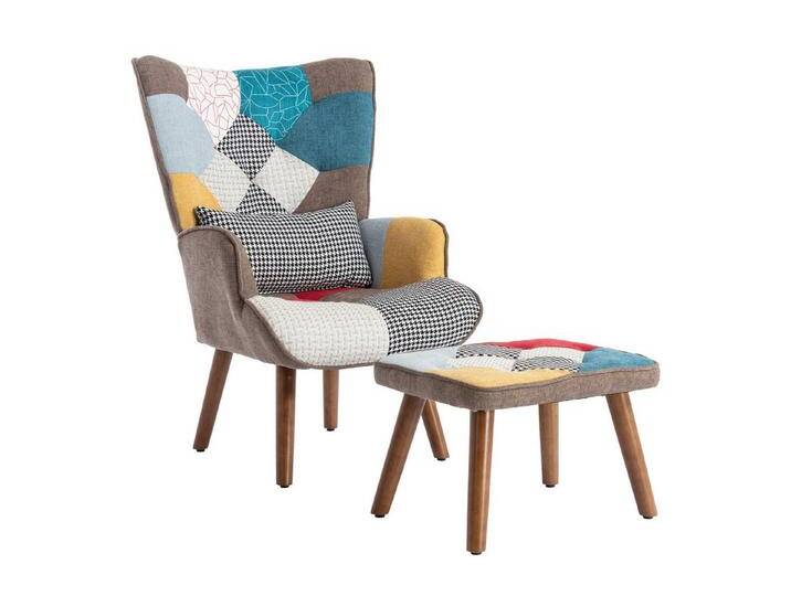 i@home Loungesessel Farblich passender Freizeitstuhl mit Fußstütze, Rückenlehne und Kissen (i@HOME Stuhl, Stuhl mit passendem Fußhocker), Farbenfrohes Design mit passender Fußstütze von OTTO