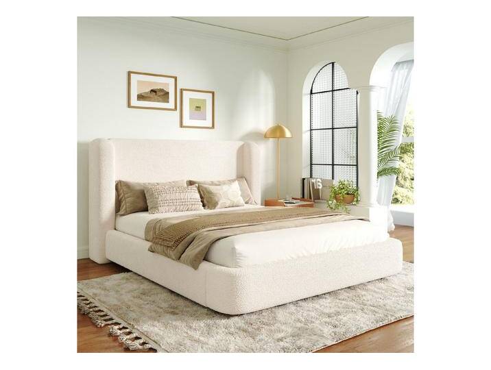 i@home Polsterbett Doppelbett,hydraulisches Funktionsbett,Bett mit Lattenrost (Kopfteil und großem Stauraum, gepolstertes Kopfteil, Beige 160 x 200 von OTTO