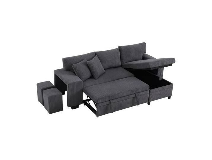 i@home Schlafsofa Klappsofa mit Schlaffunktion, L-förmiges Ecksofa, mit USB-Ladeanschluss und Kissen, weiß/Dunkelgrau, grau, dunkelgrau von OTTO