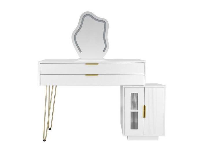 i@home Schminktisch Weißes Schminktisch-Set mit LED-beleuchtetem Spiegel, (1 Schminktisch ohne Hocker), Mit ausziehbarem Design, Maße:B100/H78/T40 cm von OTTO