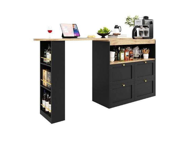 i@home Sideboard mit drehbare Bartisch und Arbeitstisch (geeignet für Esszimmer/Arbeitszimmer/Wohnzimmer, 1 Set), Bis 60 kg belastbar, 138 cm – 105 x 39 x 102 cm, Schwarz von OTTO