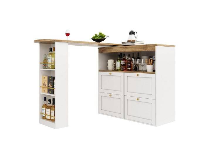 i@home Sideboard mit drehbare Bartisch und Arbeitstisch (geeignet für Esszimmer/Arbeitszimmer/Wohnzimmer, 1 Set), Bis 60 kg belastbar, 138 cm – 105 x 39 x 102 cm, Schwarz von OTTO