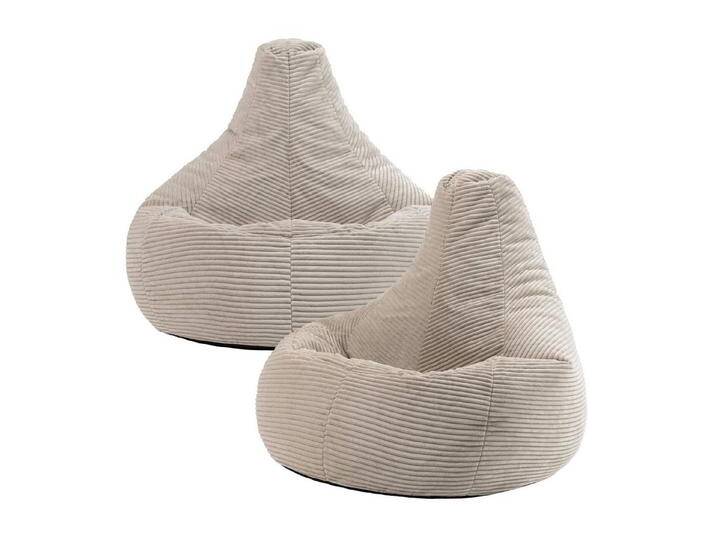 icon Sitzsack 2er Set Sessel mit Liege aus Cord „Dalton“, Sitzsack XXL Gaming Sitzsack, Made in Germany, für Erwachsene & Kinder, beige, beige von OTTO