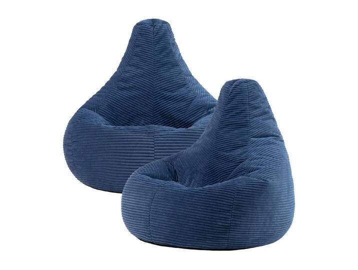 icon Sitzsack 2er Set Sessel mit Liege aus Cord „Dalton“, Sitzsack XXL Gaming Sitzsack, Made in Germany, für Erwachsene & Kinder, blau, denimblau von OTTO