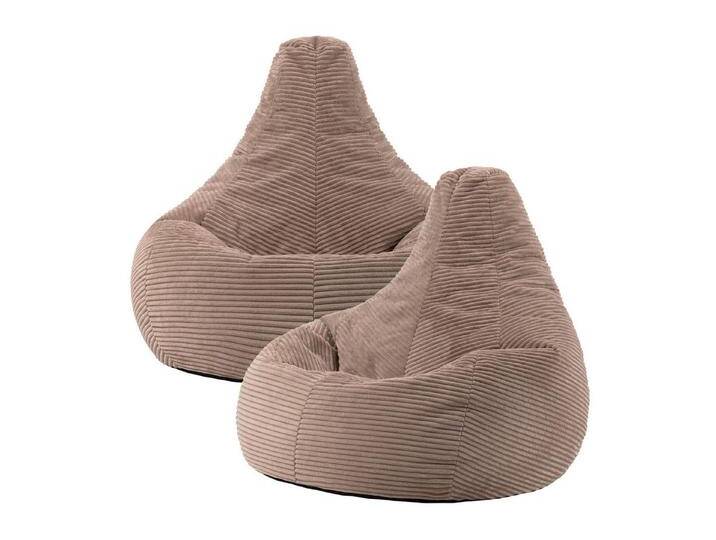 icon Sitzsack 2er Set Sessel mit Liege aus Cord „Dalton“, Sitzsack XXL Gaming Sitzsack, Made in Germany, für Erwachsene & Kinder, braun, mocha von OTTO