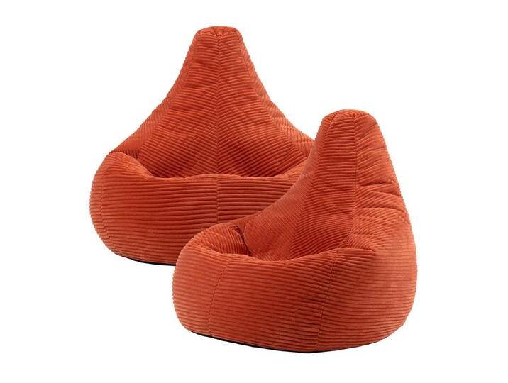 icon Sitzsack 2er Set Sessel mit Liege aus Cord „Dalton“, Sitzsack XXL Gaming Sitzsack, Made in Germany, für Erwachsene & Kinder, orange, terrakotta von OTTO