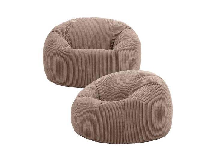 icon Sitzsack Erwachsene 2er Set Klassischer Sitzsack aus Cord „Kingston“, 85x50cm, Made in Germany, für Erwachsene & Kinder, mit Füllung, braun von OTTO