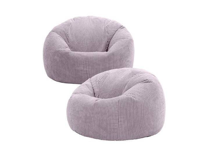 icon Sitzsack Erwachsene 2er Set Klassischer Sitzsack aus Cord „Kingston“, 85x50cm, Made in Germany, für Erwachsene & Kinder, mit Füllung, lila von OTTO