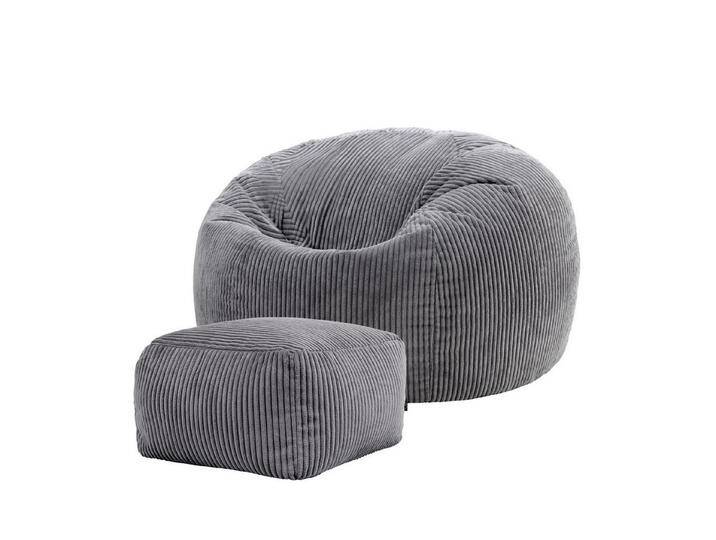 icon Sitzsack Erwachsene aus Cord „Kingston“ mit Hocker (Spar-Set, 1 x Sitzsack, 1 x Fußhocker), 85x50cm, Made in Germany, für Erwachsene & Kinder von OTTO