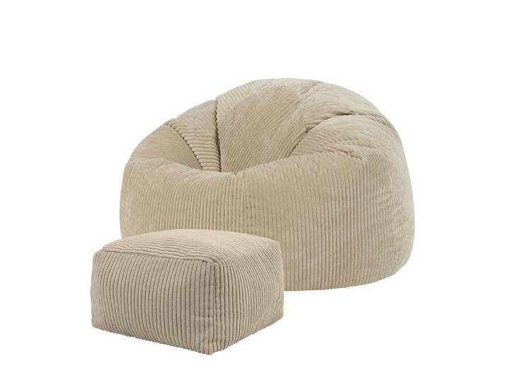 icon Sitzsack Erwachsene aus Cord „Kingston“ mit Hocker (Spar-Set, 1 x Sitzsack, 1 x Fußhocker), 85x50cm, Made in Germany, für Erwachsene & Kinder von OTTO