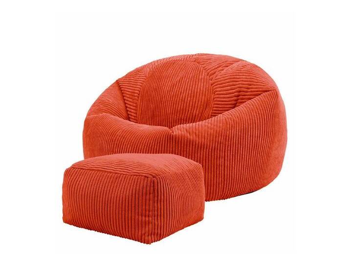 icon Sitzsack Erwachsene aus Cord „Kingston“ mit Hocker (Spar-Set, 1 x Sitzsack, 1 x Fußhocker), 85x50cm, Made in Germany, für Erwachsene & Kinder von OTTO