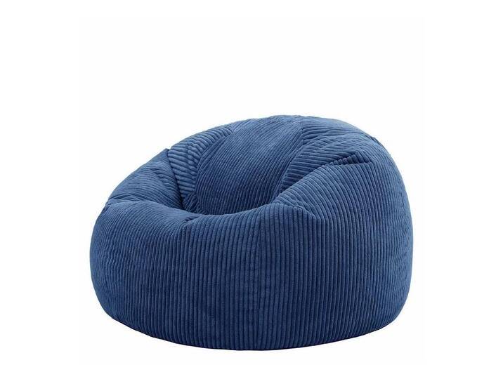 icon Sitzsack Erwachsene aus Cord flauschig „Kingston“, 85x50cm, Made in Germany, für Erwachsene & Kinder, mit Füllung, blau, denimblau von OTTO