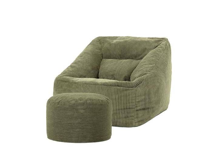 icon Sitzsack Riesen Sessel XXL aus Cord Flauschig „Natalia mit Sitzpouf (Spar-Set, 1 x Sitzsack-Sessel, 1 x Fußhocker), Sitzsack XXL, Made in Germany, für Erwachsene & Kinder, für Wohnzimmer von OTTO