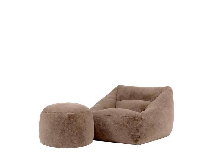 icon Sitzsack Riesen Sessel XXL aus Kunstfell Flauschig „Natalia mit Sitzpouf (Spar-Set, 1 x Sitzsack-Sessel, 1 x Fußhocker), Sitzsack XXL, Made in Germany, für Erwachsene & Kinder, für Wohnzimmer von OTTO