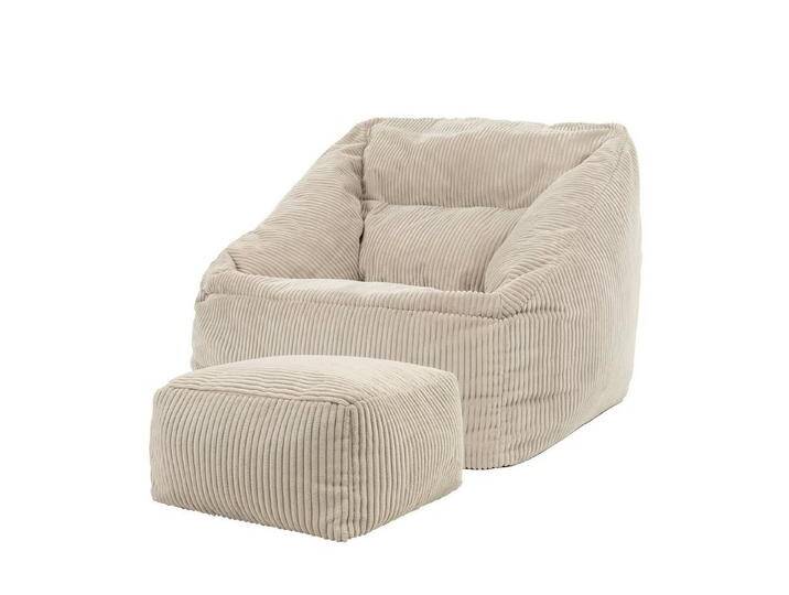 icon Sitzsack Riesen Sitzsack Sessel XXL aus Cord Flauschig „Natalia\ mit Hocker (Spar-Set, 1 x Sitzsack-Sessel, 1 x Fußhocker), XXL, Made in Germany, für Erwachsene & Kinder, für Wohnzimmer von OTTO