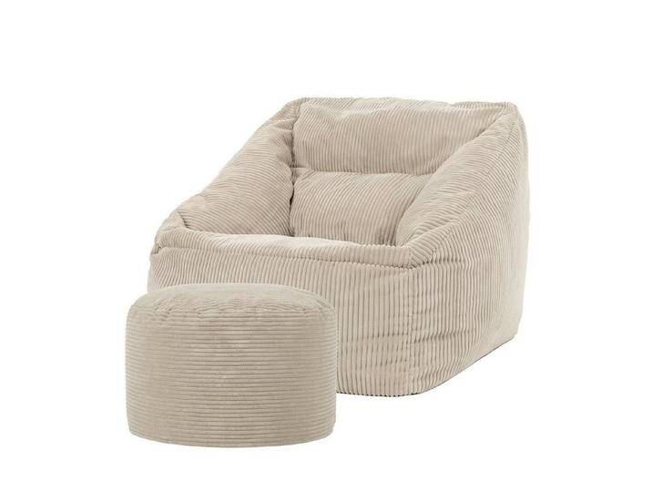 icon Sitzsack Riesen Sessel XXL aus Cord Flauschig „Natalia mit Sitzpouf (Spar-Set, 1 x Sitzsack-Sessel, 1 x Fußhocker), Sitzsack XXL, Made in Germany, für Erwachsene & Kinder, für Wohnzimmer von OTTO
