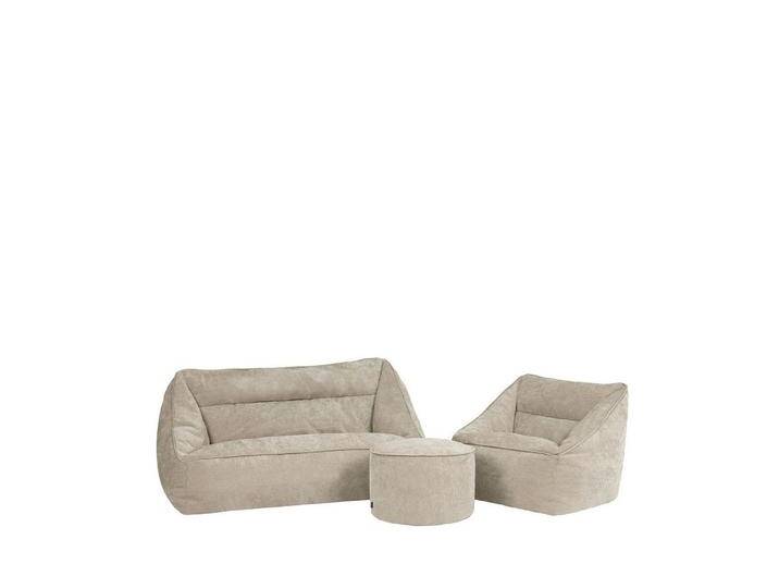 icon Sitzsack Sofa und Sessel aus Chenille „Cecilia mit und runder Sitzpouf (Spar-Set, 1 x Sofa, 1 x Sessel, 1 x Hocker), Made in Germany, für Erwachsene, Sitzsack XXL von OTTO
