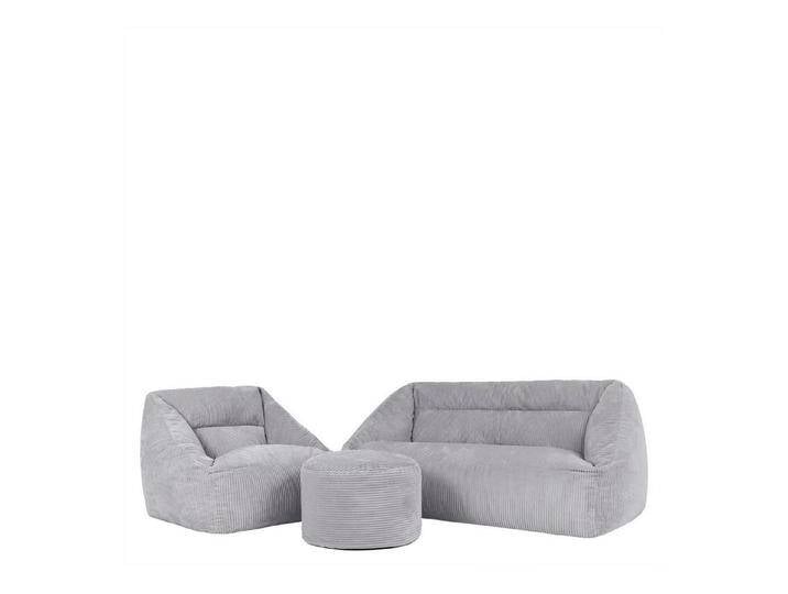 icon Sitzsack Sofa und Sessel aus Cord „Cecilia mit und runder Sitzpouf (Spar-Set, 1 x Sofa, 1 x Sessel, 1 x Hocker), Made in Germany, für Erwachsene, Sitzsack XXL von OTTO