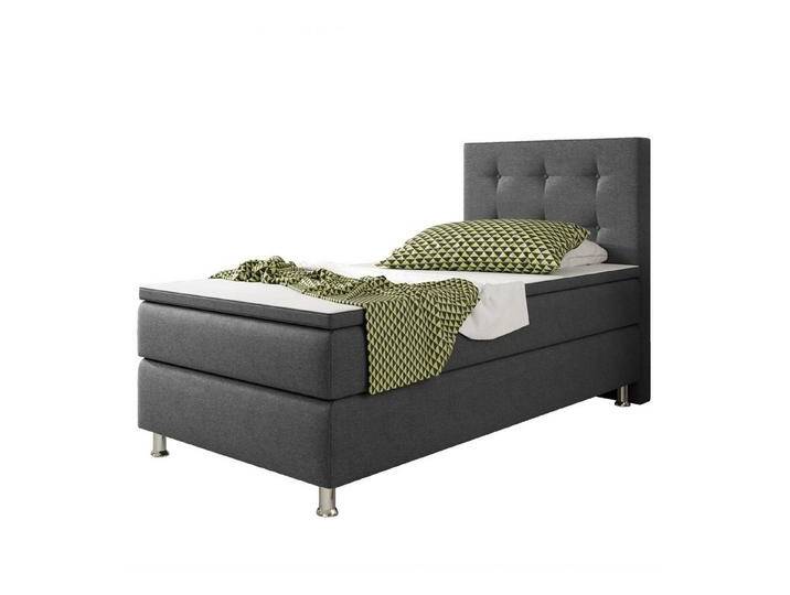 inter Boxspringbett Köln 90x200cm mit inkl. Topper und Matratzen (Spar set, Anthrazit), inkl.Kopfteil mit Matratzen und Topper, grau, Antrazit von OTTO