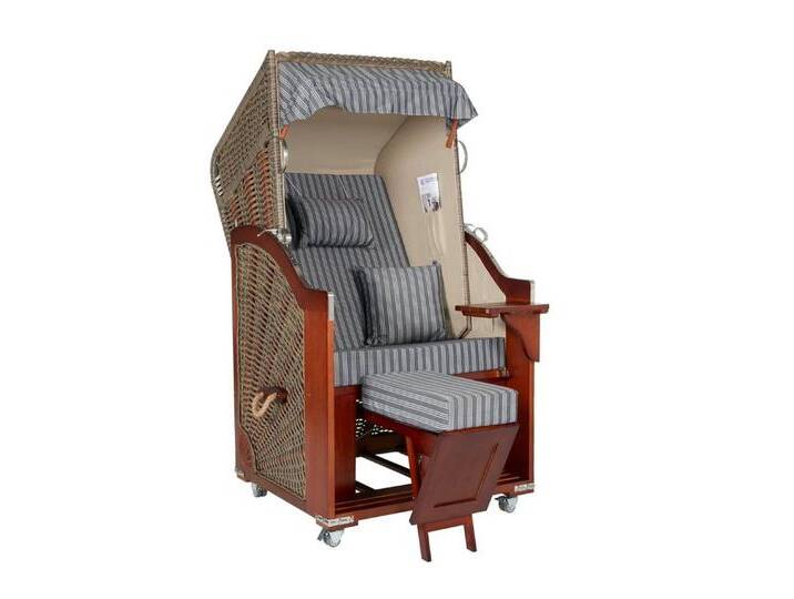 intergrill Strandkorb Ava Deluxe, Einsitzer, grau, elegantes Design, komfortabel, mit Rollen, maritim von OTTO