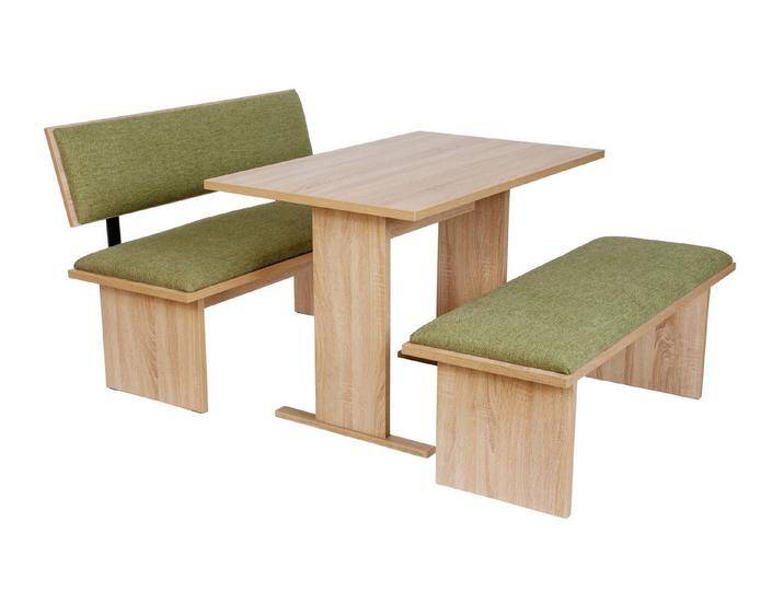 kundler home Essgruppe Sitzbank mit Lehne, Küchenbank gepolstert L:125cm, Esstisch Set 3-tlg., bestehend aus 1 Essbank mit Lehne, 1 Sitzbank, 1 Tisch von OTTO